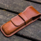Galen Leather 2 Pen Flap Case - Brown