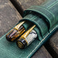 Galen Leather 2 Pen Flap Case - Crazy Horse Forest Green