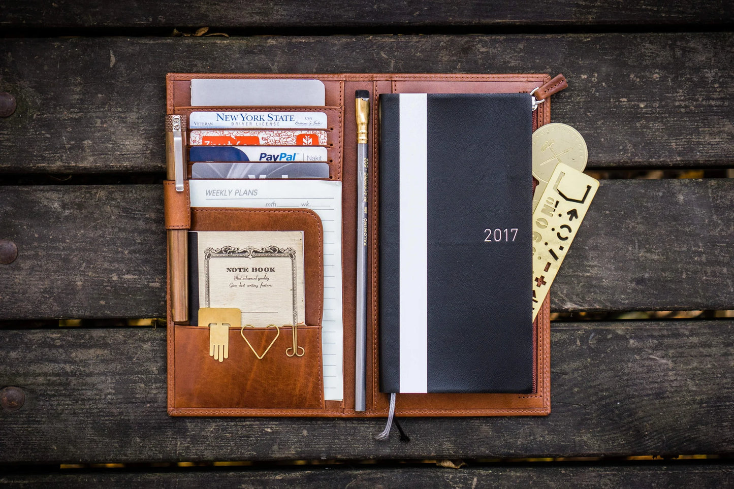 Galen Leather Hobonichi Weeks Mega Cover - Brown