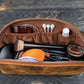 Galen Leather Lunar Makeup/Toiletry Bag - Crazy Horse Brown