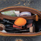 Galen Leather Lunar Makeup/Toiletry Bag - Crazy Horse Brown