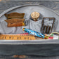 Galen Leather Lunar Makeup/Toiletry Bag - Crazy Horse Smoky