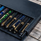 Galen Leather 12 Slot Magnum Opus Pen Case - Black (with Removable Pen Tray)