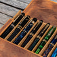 Galen Leather 12 Slot Magnum Opus Pen Case - Crazy Horse Brown (with Removable Pen Tray)
