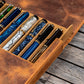 Galen Leather 12 Slot Magnum Opus Pen Case - Crazy Horse Brown (with Removable Pen Tray)