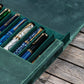 Galen Leather 12 Slot Magnum Opus Pen Case - Crazy Forest Green (with Removable Pen Tray)
