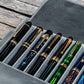 Galen Leather 12 Slot Magnum Opus Pen Case - Crazy Smoky (with Removable Pen Tray)