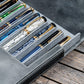 Galen Leather 12 Slot Magnum Opus Pen Case - Crazy Smoky (with Removable Pen Tray)