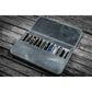 Galen Leather 12 Slot Magnum Opus Pen Case - Crazy Smoky (with Removable Pen Tray)