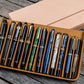 Galen Leather 12 Slot Magnum Opus Pen Case - Undyed (with Removable Pen Tray)