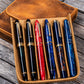 Galen Leather 6 Slot Magnum Opus Pen Case - Crazy Horse Brown (with Removable Tray)