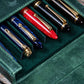 Galen Leather 6 Slot Magnum Opus Pen Case - Crazy Forest Green (with Removable Tray)