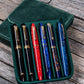 Galen Leather 6 Slot Magnum Opus Pen Case - Crazy Forest Green (with Removable Tray)