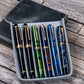 Galen Leather 6 Slot Magnum Opus Pen Case - Crazy Horse Smoky (with Removable Tray)