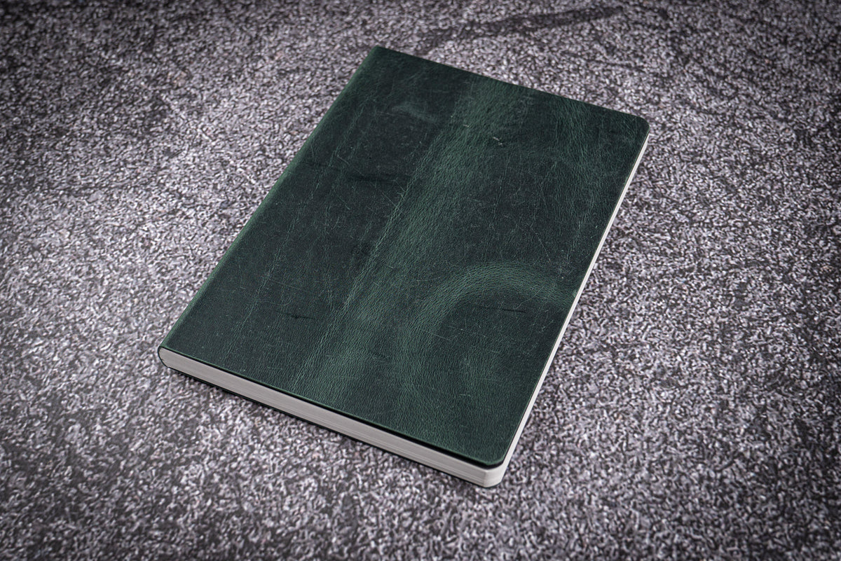 Galen Leather B6 Notebook - Crazy Horse Forest Green (Tomoe River Paper)