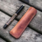 Galen Leather Single Fountain Pen Case/Pen Pouch - Crazy Horse Tan