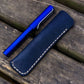 Galen Leather Single Fountain Pen Case/Pen Pouch - Navy Blue