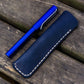 Galen Leather Single Fountain Pen Case/Pen Pouch - Navy Blue