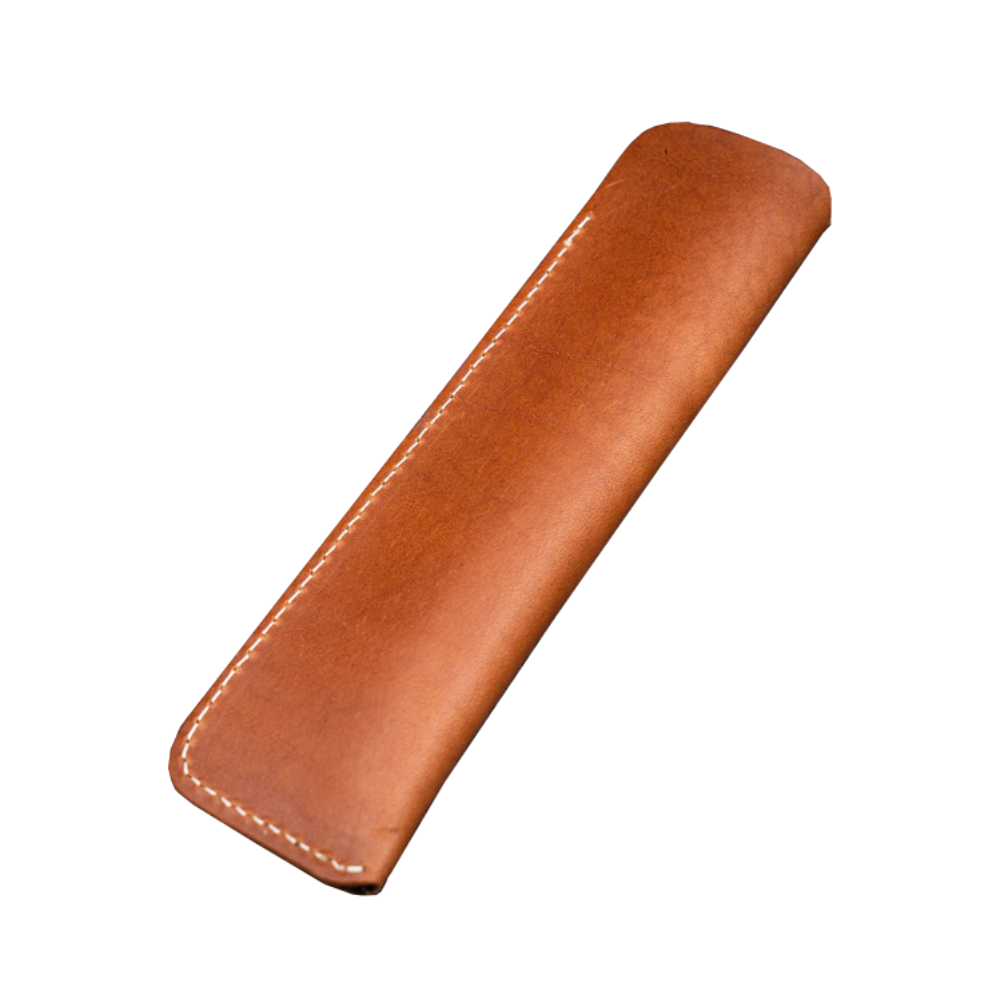 Galen Leather Single Fountain Pen Sleeve - Brown