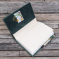 Galen Leather Slim A5 Notebook/Planner Cover - Crazy Horse Forest Green
