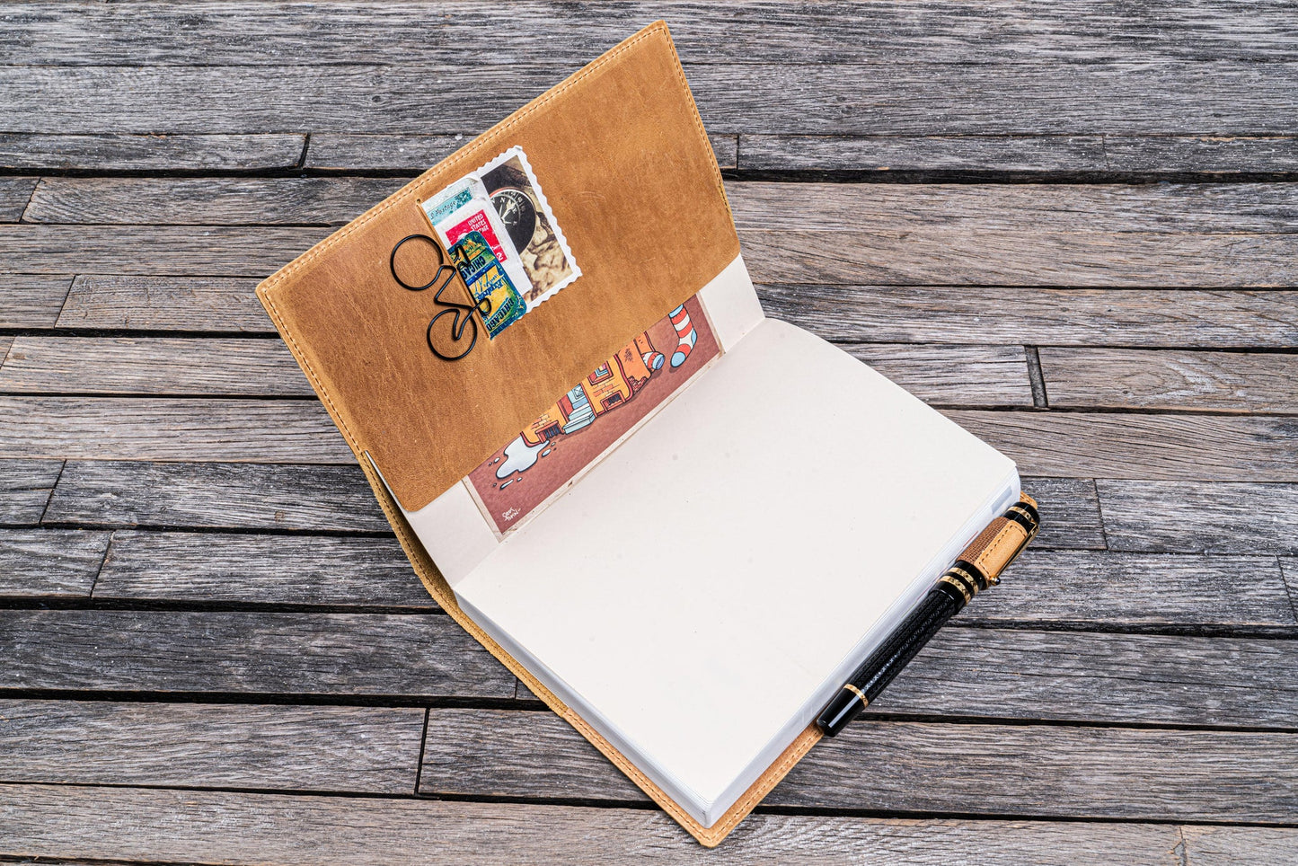 Galen Leather Slim A5 Notebook/Planner Cover - Crazy Horse Honey Ochre