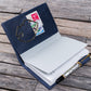Galen Leather Slim A6 Notebook/Planner Cover - Crazy Horse Navy Blue