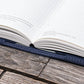 Galen Leather Slim A6 Notebook/Planner Cover - Crazy Horse Navy Blue