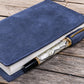 Galen Leather Slim A6 Notebook/Planner Cover - Crazy Horse Navy Blue