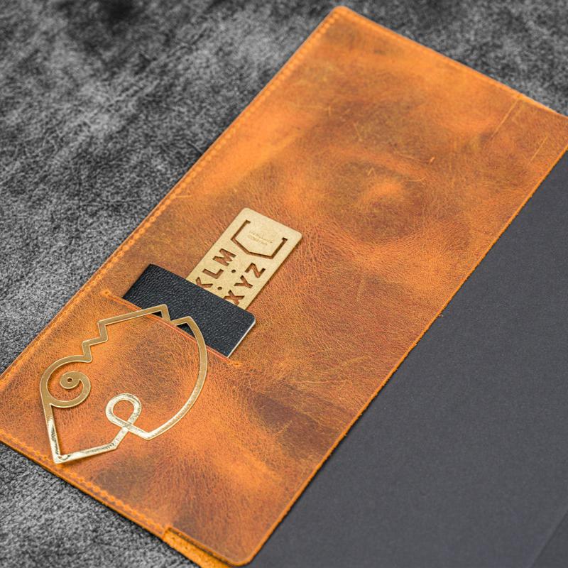 Galen Leather Slim B5 Notebook/Planner Cover - Crazy Horse Brown