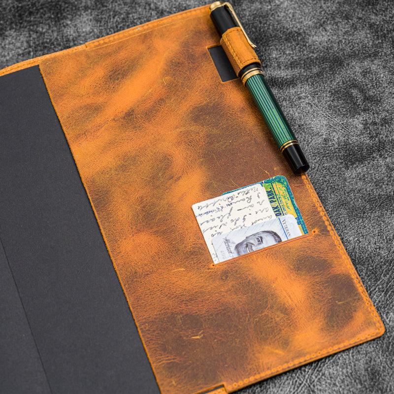 Galen Leather Slim B5 Notebook/Planner Cover - Crazy Horse Brown