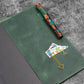 Galen Leather Slim B5 Notebook/Planner Cover - Crazy Horse Forest Green