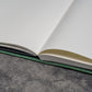 Galen Leather Slim B5 Notebook/Planner Cover - Crazy Horse Forest Green
