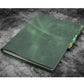 Galen Leather Slim B5 Notebook/Planner Cover - Crazy Horse Forest Green