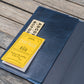 Galen Leather Slim B6 Notebook/Planner Cover - Crazy Horse Navy Blue