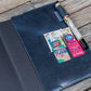 Galen Leather Slim B6 Notebook/Planner Cover - Crazy Horse Navy Blue