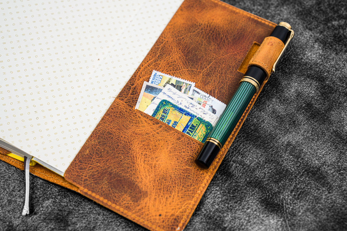 Galen Leather Slim Hobonichi Planner Cover - Crazy Horse Brown