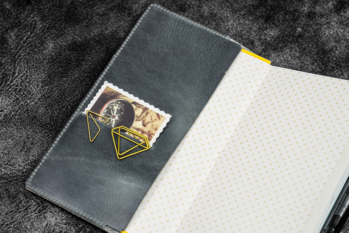 Galen Leather Slim Hobonichi Planner Cover - Crazy Horse Smoky