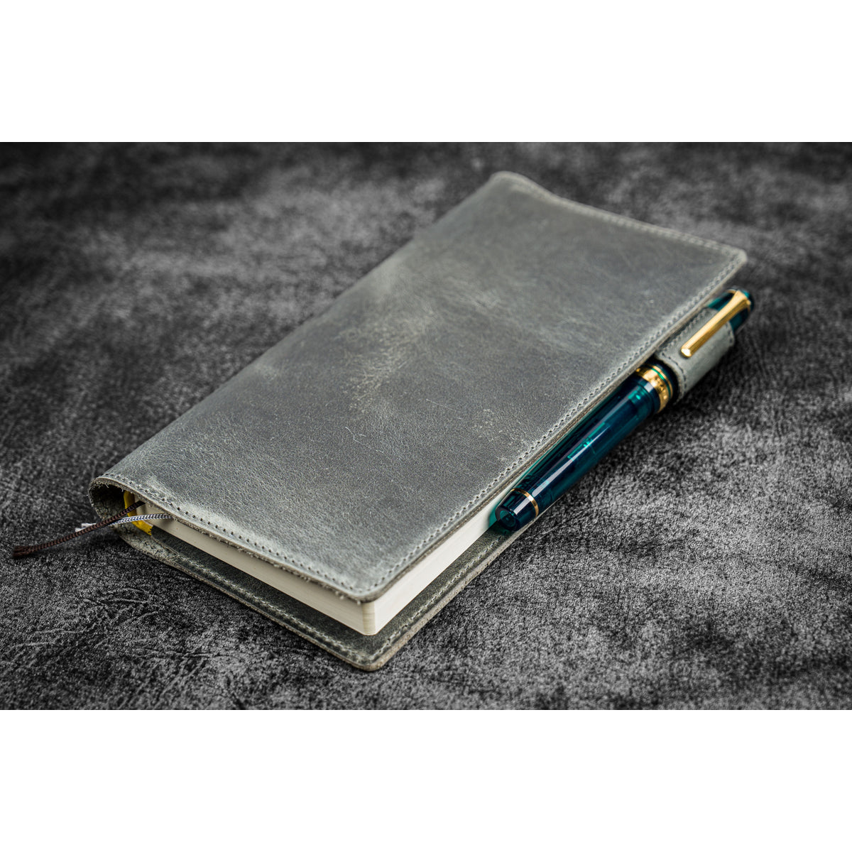 Galen Leather Slim Hobonichi Planner Cover - Crazy Horse Smoky