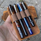 Galen Leather Slip-n-Zip 4 Slot Zippered Pen Pouch - Crazy Horse Brown