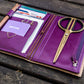Galen Leather Wallet Insert for Traveler's Notebook Regular Size - Purple