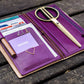 Galen Leather Wallet Insert for Traveler's Notebook Regular Size - Purple