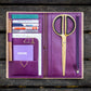 Galen Leather Wallet Insert for Traveler's Notebook Regular Size - Purple