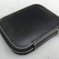 Galen Leather 10 Slot Zippered Pen Case - Black