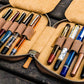 Galen Leather 10 Slot Zippered Pen Case - Crazy Horse Brown