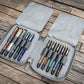 Galen Leather 10 Slot Zippered Pen Case - Crazy Horse Smoky