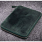 Galen Leather 10 Slot Zippered Pen Case with A5 Notebook Holder - Crazy Horse Forest Green