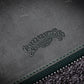 Galen Leather 10 Slot Zippered Pen Case with A5 Notebook Holder - Crazy Horse Forest Green
