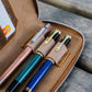 Galen Leather 3 Slot Zippered Pen Case - Crazy Horse Brown