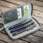 Galen Leather 3 Slot Zippered Pen Case - Crazy Horse Smoky