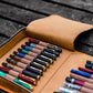 Galen Leather 40 Slot Zippered Pen Case - Undyed